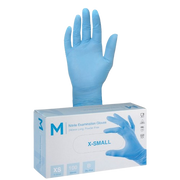 Disposable Nitrile Gloves, Powder Free, Blue, XS, 240mm (100)