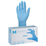 Disposable Nitrile Gloves, Powder Free, Blue, Small, 240mm (100)