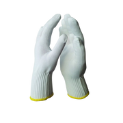 Nylon Gloves, White, Large