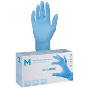 Disposable Nitrile Gloves, Powder Free, Blue, 2XL, 240mm (100)