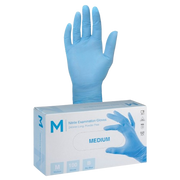 Disposable Nitrile Gloves, Powder Free, Blue, Medium, 240mm (100)