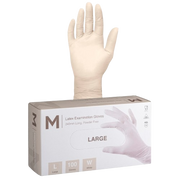 Disposable Latex Gloves, Powder Free, Natural, Large (100)