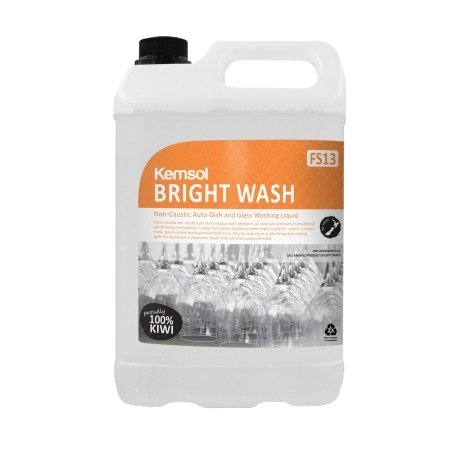 Kemsol Bright Wash Non Caustic Auto Dish And Glasswash Detergent 5L