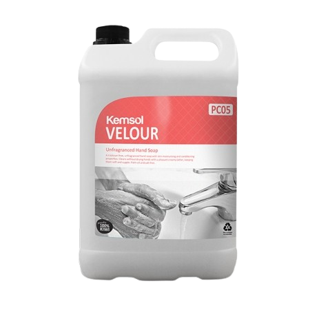 Kemsol Velour Unperfumed Hand Soap (Triclosan Free) 5L