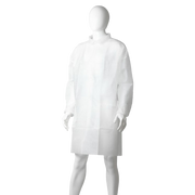 Disposable Polypropylene Lab Coat, Domed, White, 2XL, 45gsm