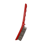 Wire Hand Brush, Stainless Steel Bristles, Red