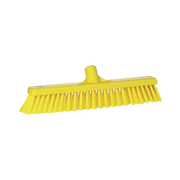 Floor Broom, Vikan , Yellow, 120mm X 410mm X 90mm, Soft/Hard Bristles