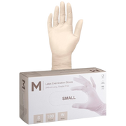 Disposable Latex Gloves, Powder Free, Natural, Small (100)