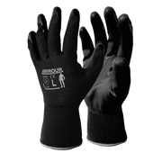 Flat Nitrile Gloves, Open Back, Black, Small