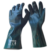 PVC Chemical Gauntlet Gloves, 35cm, Green