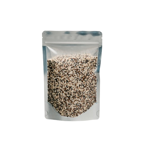 Silver back Clear Front 500g stand up pouch 140mm x 210mm (100)