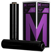 Premium Hand Pallet Wrap, Black, 500mm X 300m X 20mu (4)
