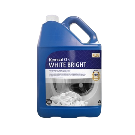 Kemsol Kl5 White Bright Chlorine Laundry Destainer (Kemlock Closed Loop Dispensing System) (Dg Class 8) 5L