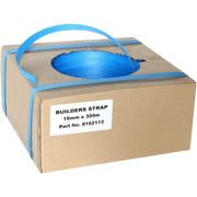 Builders Pack Strap, Blue, 19mm X 300m Embossed