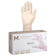 Disposable Latex Gloves, Powder Free, Natural, Medium (100)