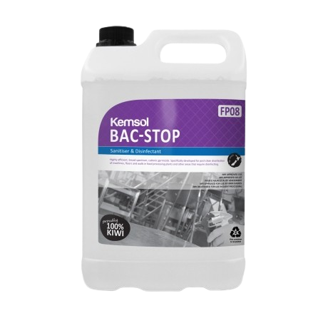 Kemsol Bac-Stop Quat-Based Sanitiser Concentrate (Dg Class 8) 5L