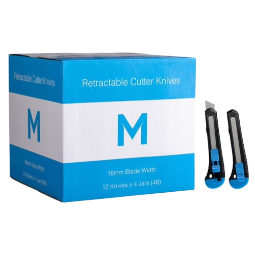Economy Retractable Cutter Knife, 18mm (12)