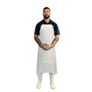 Double-Coated Polyester 100% Waterproof Apron, White, 1120mm X 730mm