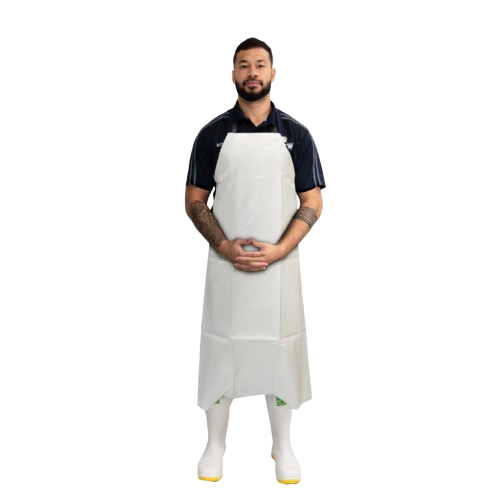Double-Coated Polyester 100% Waterproof Apron, White, 1120mm X 730mm