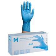Disposable Nitrile Gloves, Powder Free, Long Cuff, Small, 300mm (100)