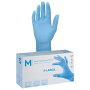 Disposable Nitrile Gloves, Powder Free, Blue, XL, 240mm (100)
