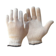 Polycotton Knit Gloves, White, XL