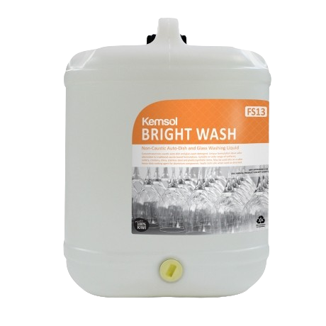 Kemsol Bright Wash Non Caustic Auto Dish And Glasswash Detergent 20L
