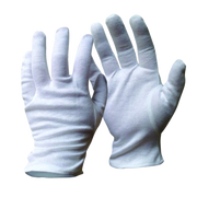 Cotton Interlock Gloves, White, Small